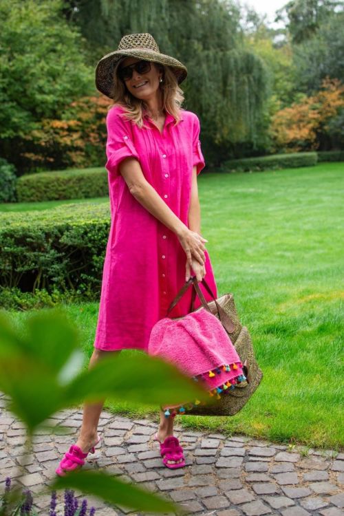 La Camicia Kleed Fushia  (22183/076) - Corylie (Roeselare)