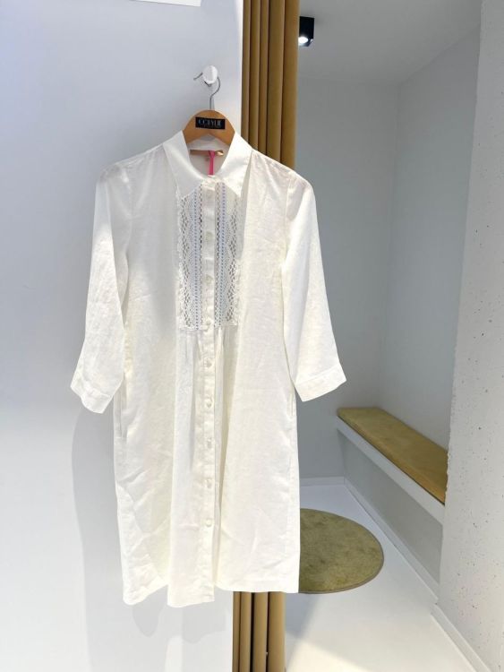 La Camicia Kleed Wit  (18194//331) - Corylie (Roeselare)